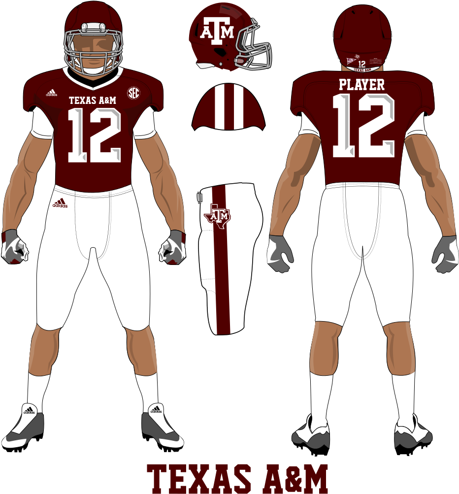 Texas A&m Home Football Uniform 2012-pres - American Football Uniform Vector Clipart (1032x1024), Png Download