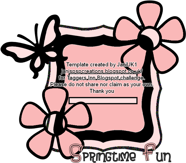 My Try At A Template For The Taggers Inn Blogspot Challenge Clipart (750x650), Png Download