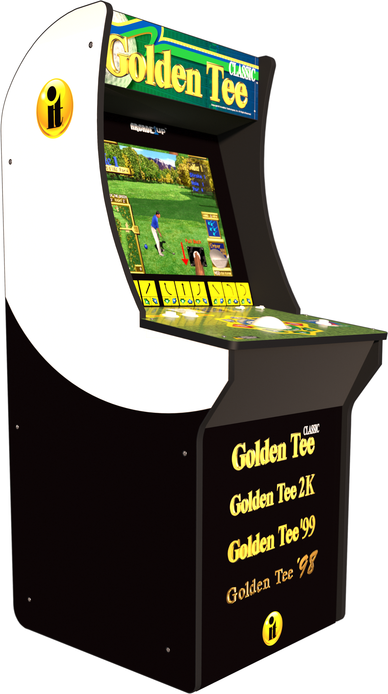 Golden Tee Classic Arcade System With Riser, 4ft, Arcade1up, - Golden Tee Arcade 1up Clipart (1920x3200), Png Download
