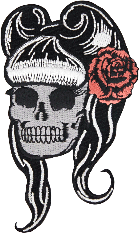 Skull With Hair - Black Clipart (1000x800), Png Download