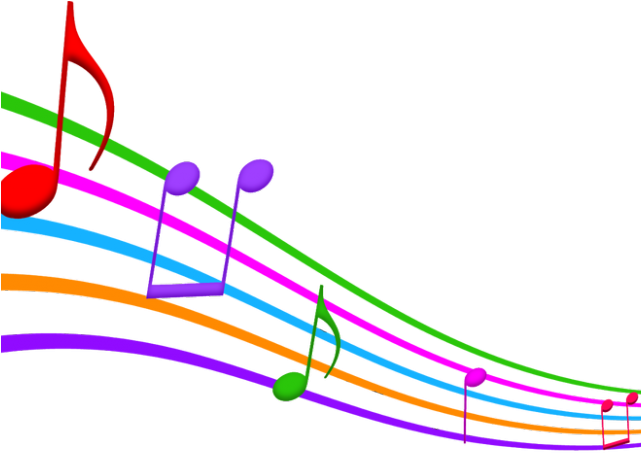 Musical Notes Clipart Singlemusic - Notas Musicales Colores Png Transparent Png (640x480), Png Download