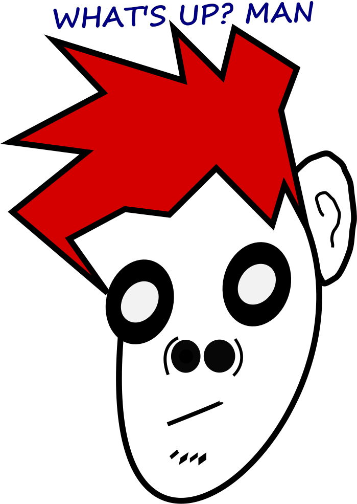 Man,what's Up Man - Redhead Punk Rocker Illustration Clipart (566x800), Png Download