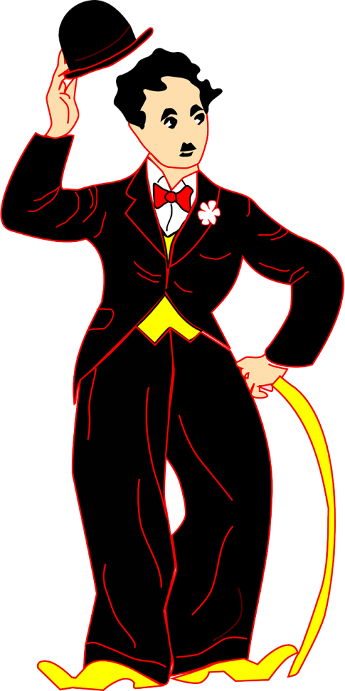 Charles - Charlie Chaplin In Art Line Clipart (500x1000), Png Download