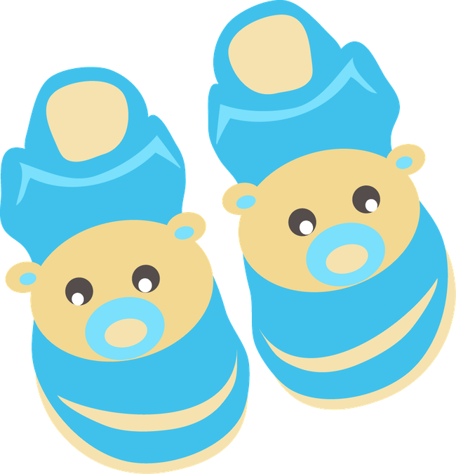 Grávida E Bebê - Baby Things Cartoon Blue Clipart (650x675), Png Download