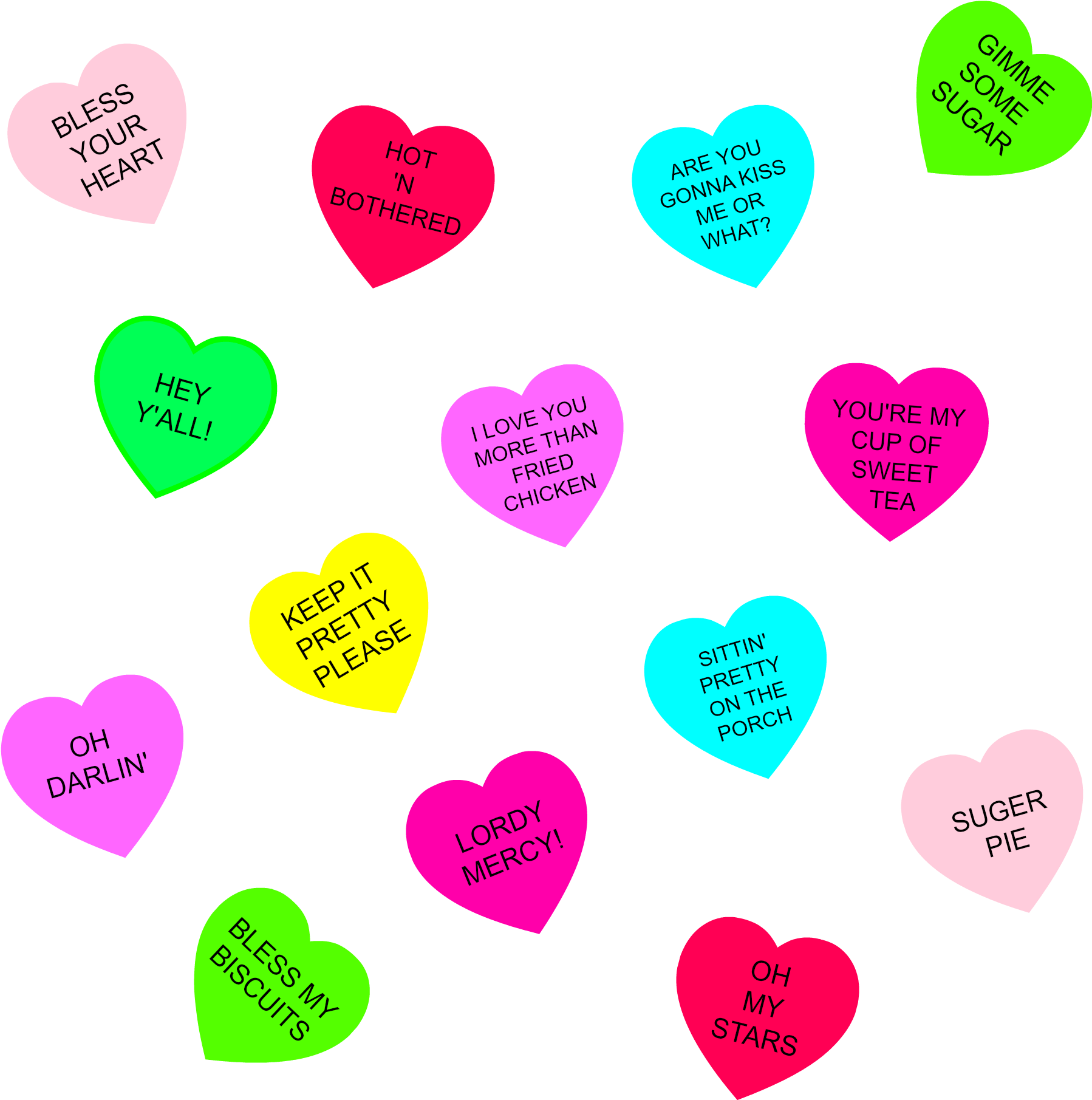 Southern Conversation Hearts Wallpaper - Wallpaper Clipart - Full Size