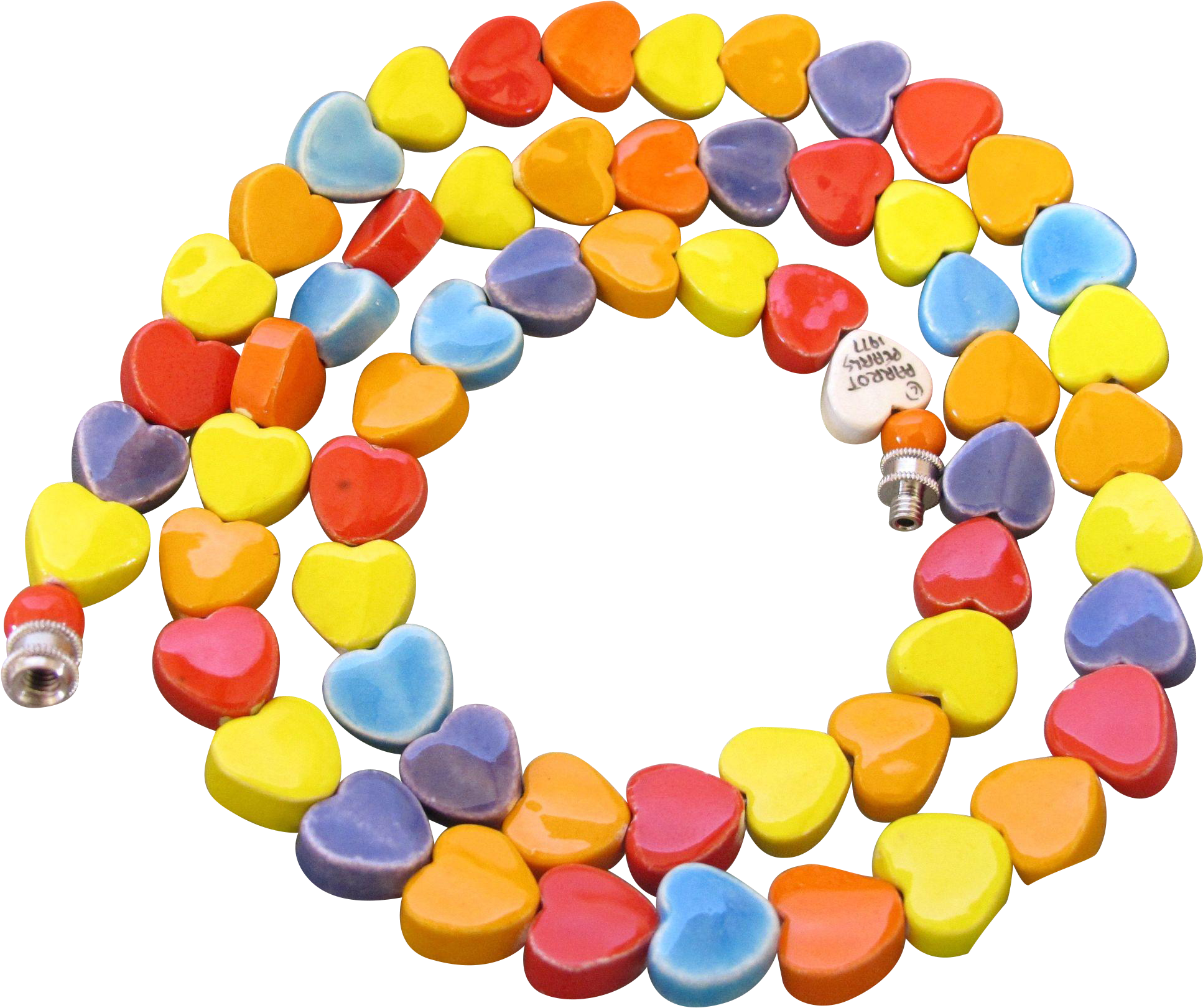 Vintage Parrot Pearls Candy Hearts Ceramic Necklace - Pearl Clipart (1933x1933), Png Download
