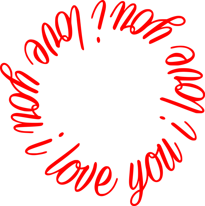 I Love You, Text, Love, Circle, Vector, Clipart - Love You In A Circle - Png Download (717x720), Png Download