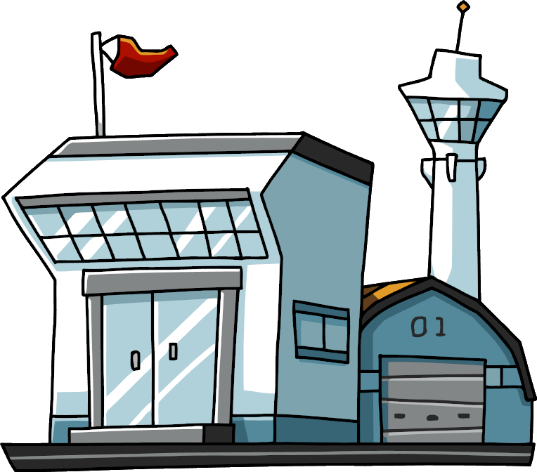 Airport Scribblenauts Wiki Fandom Powered By Wikia - Military Base Cartoon Clipart (764x672), Png Download