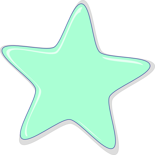 Mint Green Star Clipart - Png Download (594x595), Png Download