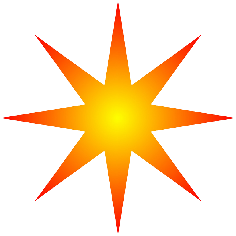 Orange Radial Star Clipart - Roman God Juno Symbols - Png Download (827x827), Png Download