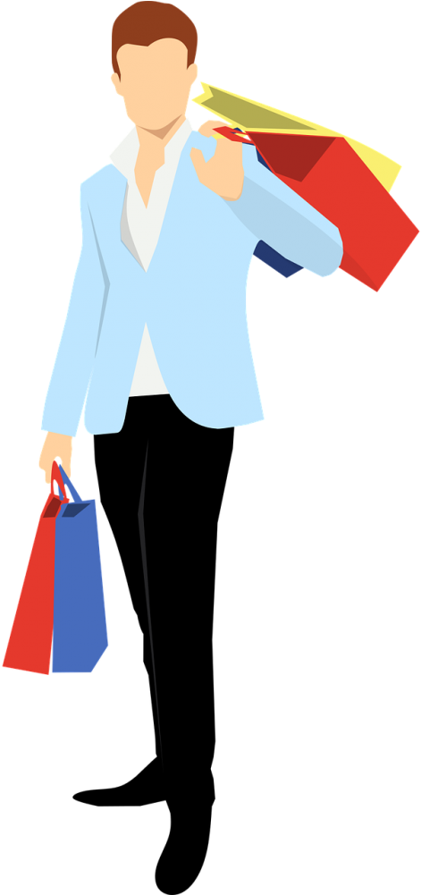 Shopping Man Vector Png Clipart Full Size Clipart 466025 Pinclipart