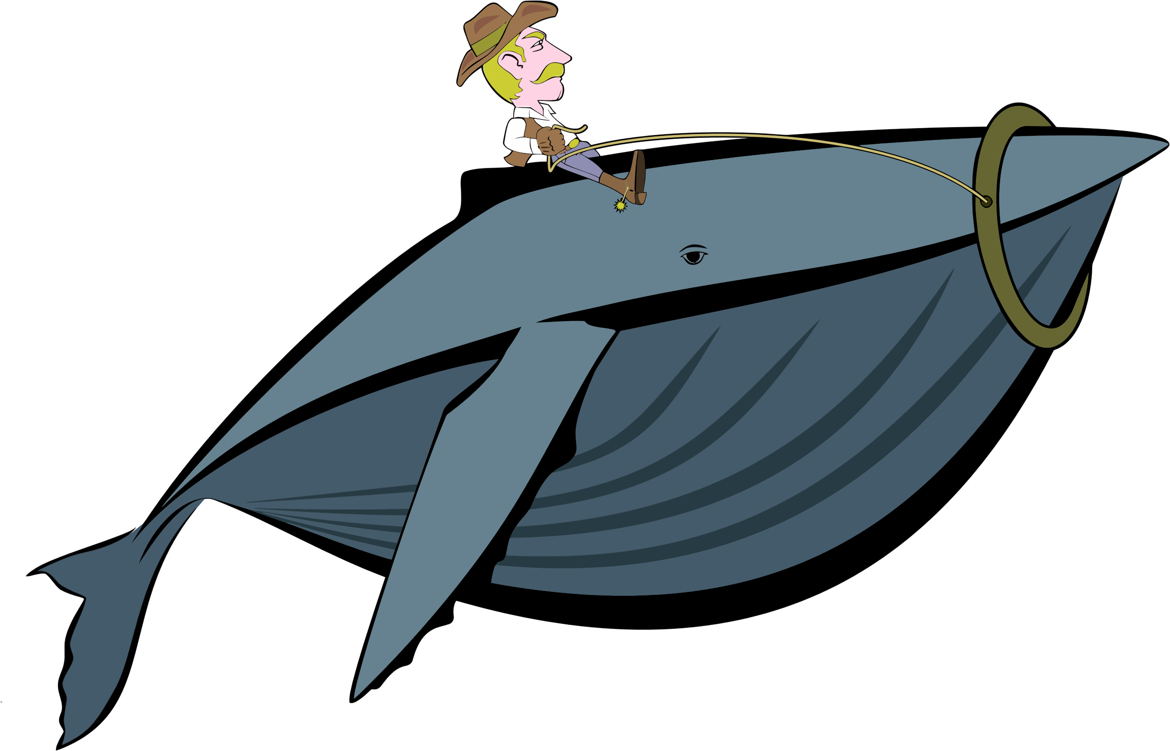 Cowboy Clipart Horse Rider - Cowboy Whale - Png Download (2376x1525), Png Download