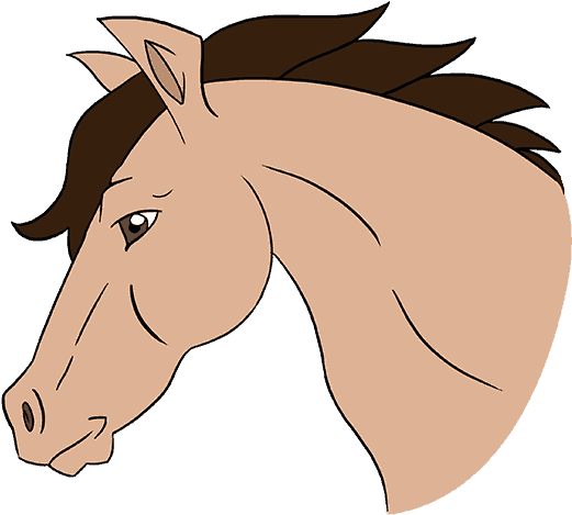Horse Head Cartoon - Cartoon Horse Head Drawing Clipart (678x600), Png Download