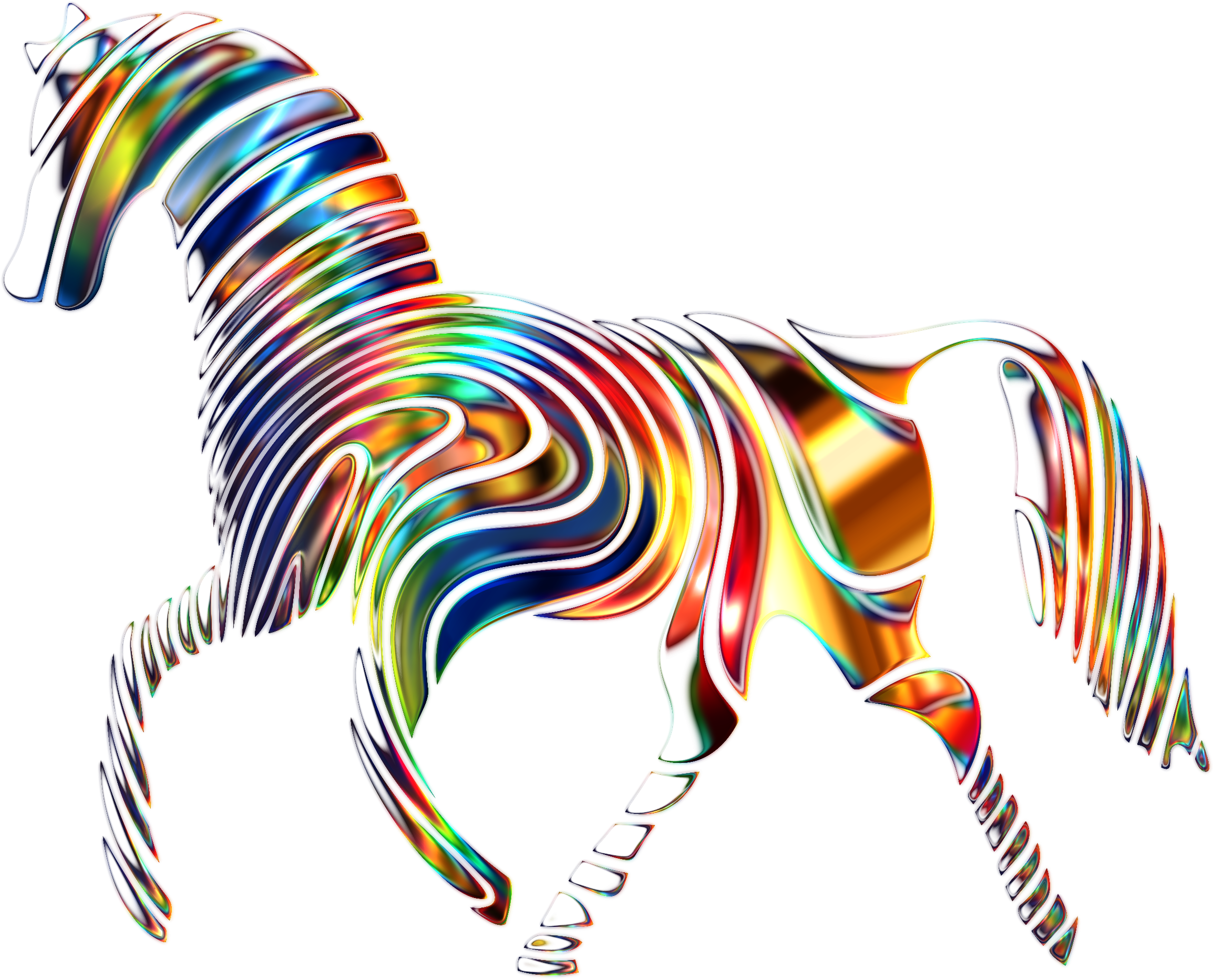 Big Image - Horse Psychedelic Clipart (2400x1936), Png Download