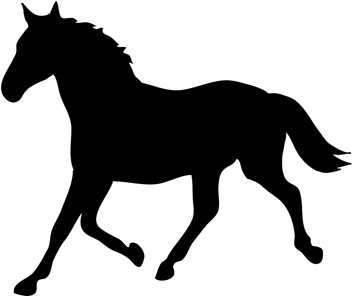 Tennessee Walking Horse Silhouette Equestrian Horse - Simple Horse Silhouette Clipart (1200x1012), Png Download