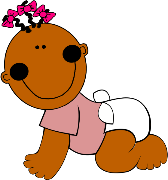 Baby Girl Clip Art - Png Download (558x599), Png Download