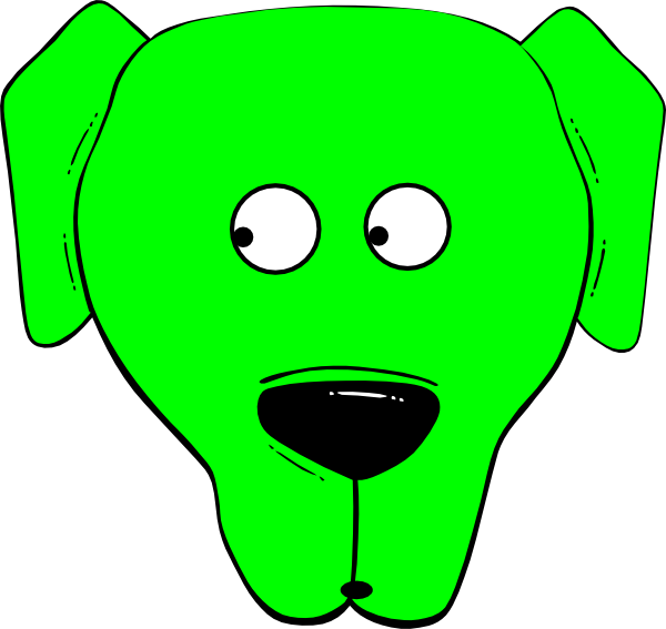 Green Suspicious - Cartoon Dog Face Clipart (600x567), Png Download