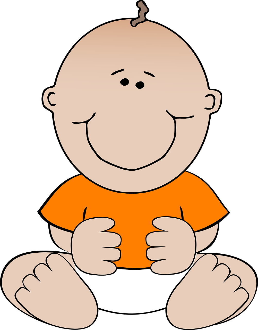 Baby Orange Infant - Sitting Baby Clip Art - Png Download (1002x1280), Png Download