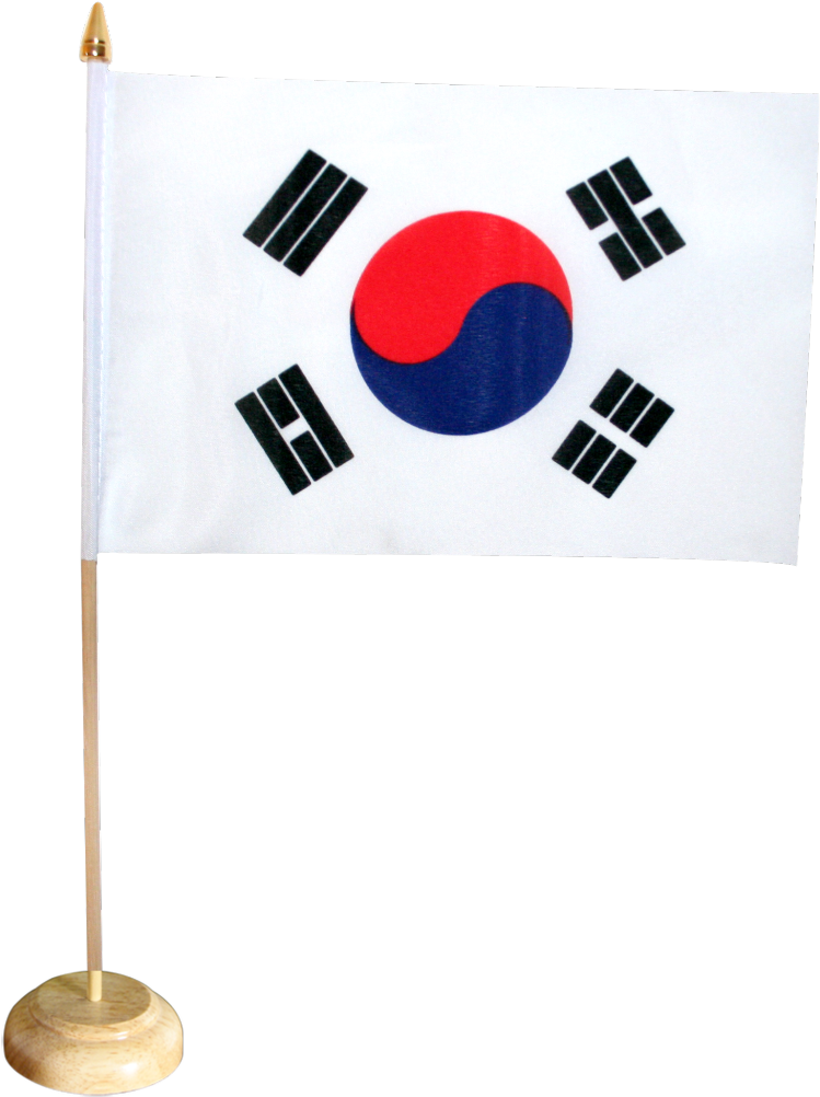 South Korea Table Flag Clipart (749x1002), Png Download