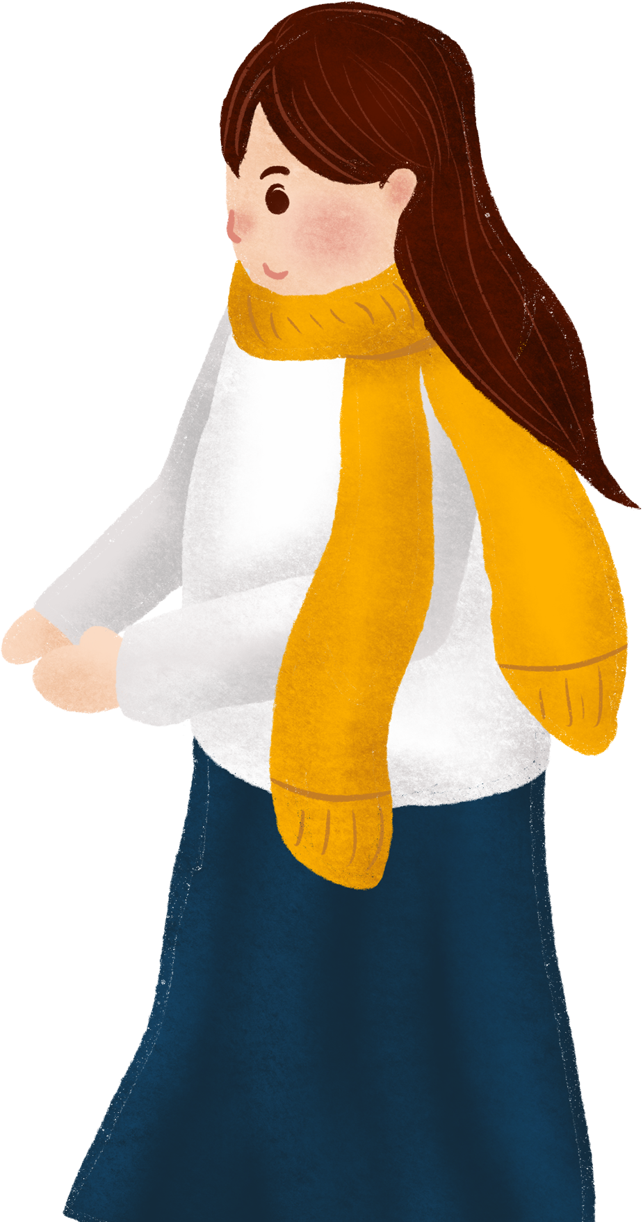 Painted Girl Fashion Scarf Png And Psd - Adã©lie Penguin Clipart (2000x2000), Png Download