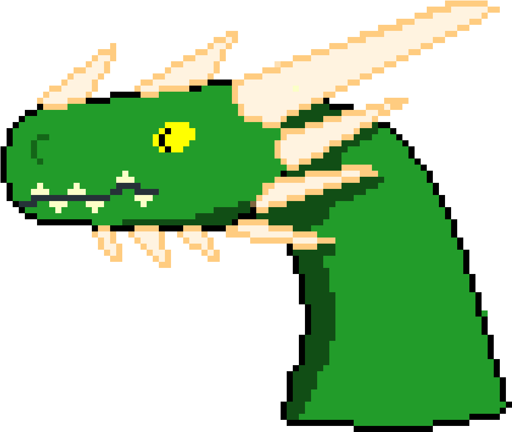 Dragon Head - Pixel Art Clipart (1200x1200), Png Download