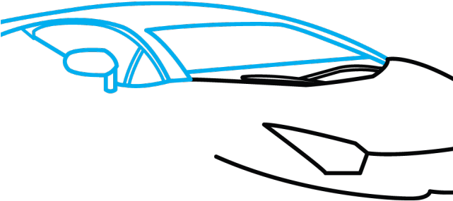 Lamborghini Aventador Clipart Blue - Easy Lamborghini Aventador Drawing - Png Download (640x480), Png Download