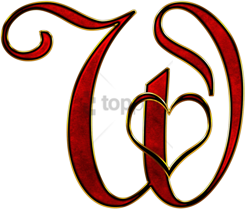 Free Png Valentine Capital Letter W Png Image With - Valentine Capital Letter V Clipart (850x707), Png Download