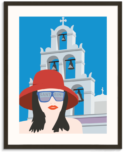 Santorini Wall Art - Santorini Clipart (600x600), Png Download