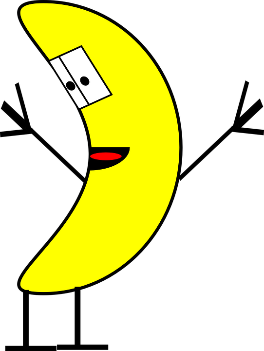 Banana Clipart Happy - Banana With Legs And Hands - Png Download (542x720), Png Download