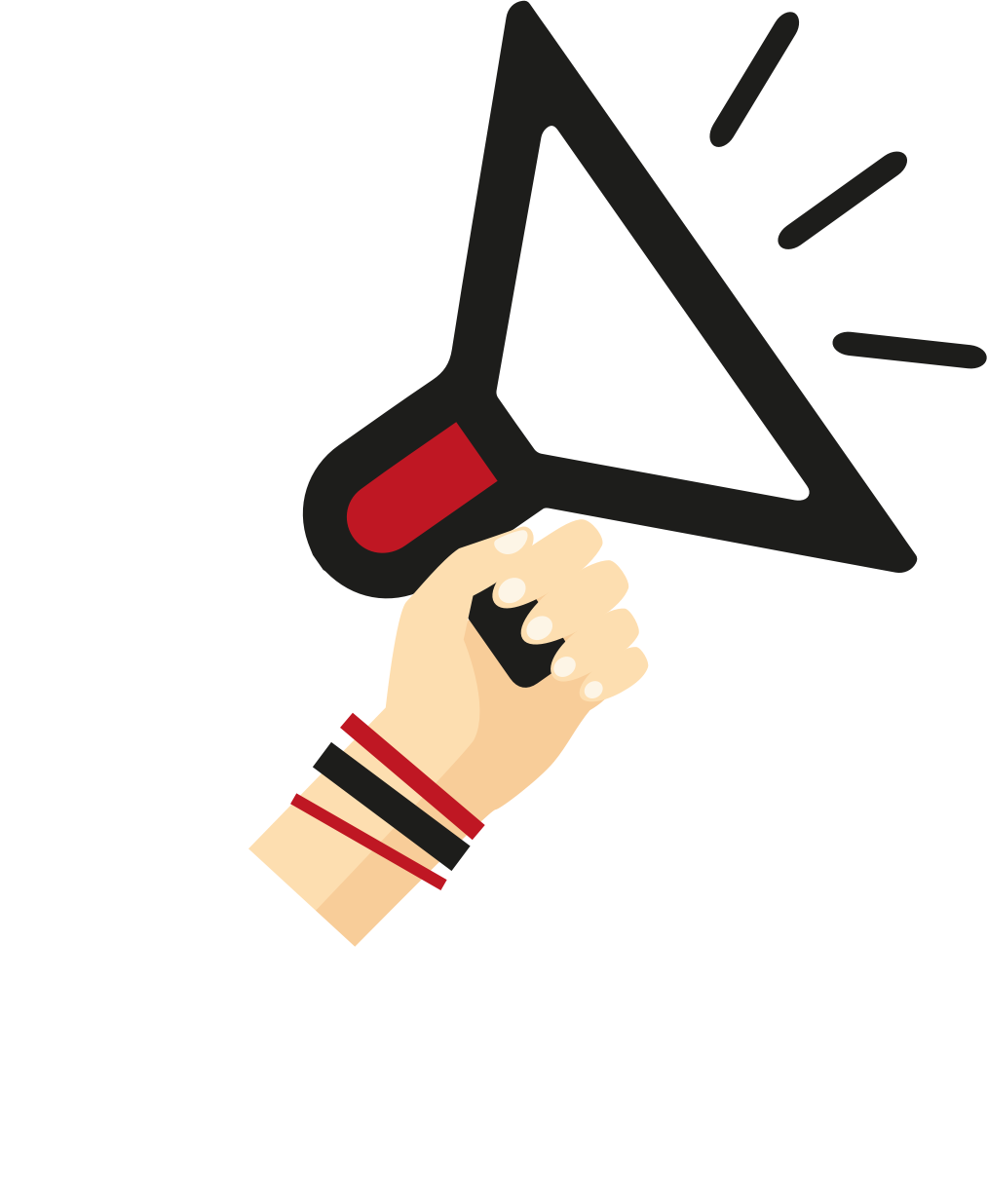 Megaphone Clipart Hand Speaker - Megaphone With Hand Clipart - Png Download (1014x1236), Png Download