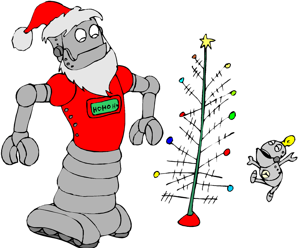 Related - Christmas Robots Transparent Clipart (1280x1056), Png Download