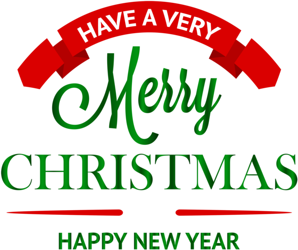 Merry Christmas Happy New Year Png Clipart (625x524), Png Download
