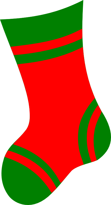 Christmas Stocking Svg Clipart (426x785), Png Download
