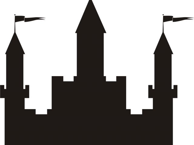 Silhouette Clipart Castle - Black And White Castle Clipart - Png Download (640x480), Png Download