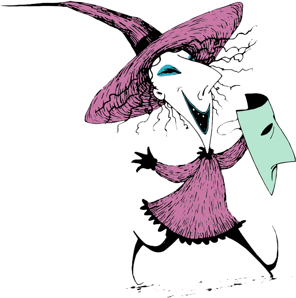 Shock Holding Her Mask - Nightmare Before Christmas Clipart (602x612), Png Download