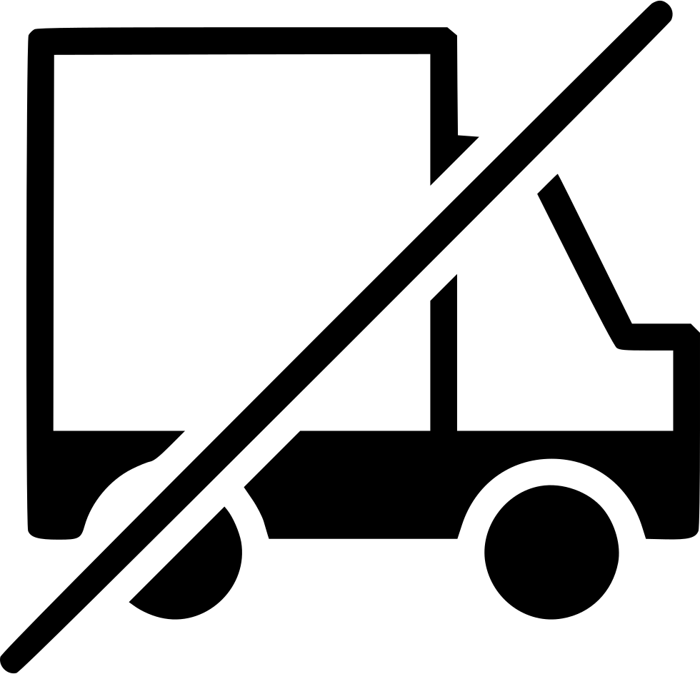 No Shipping Delivery Truck Vehicle Transport Svg Png - No Delivery Icon Clipart (980x944), Png Download