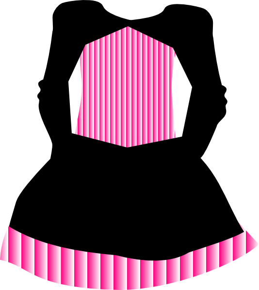 Pink Striped Pirate Dress Clip Art At - Striped Dress Clip Art - Png Download (534x598), Png Download