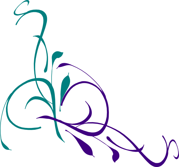 Floral - Purple Flowers Clipart Border - Png Download (600x560), Png Download