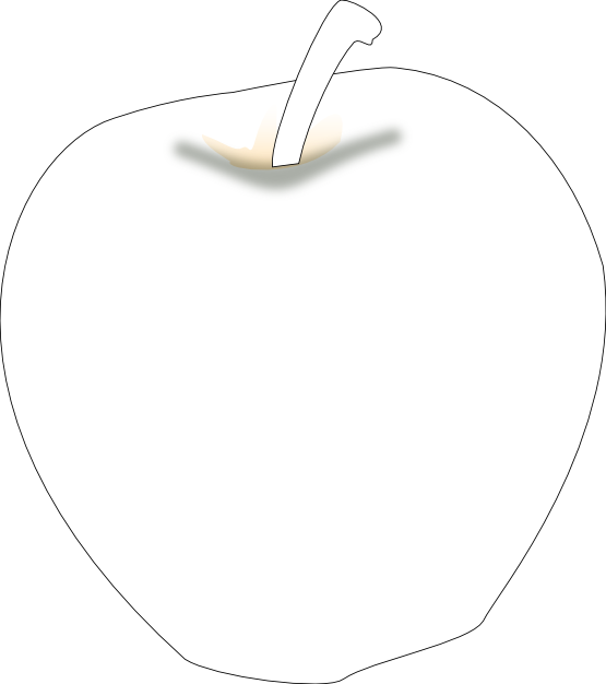 Another Apple Black White Line Art 555px - New York City Clipart (555x626), Png Download