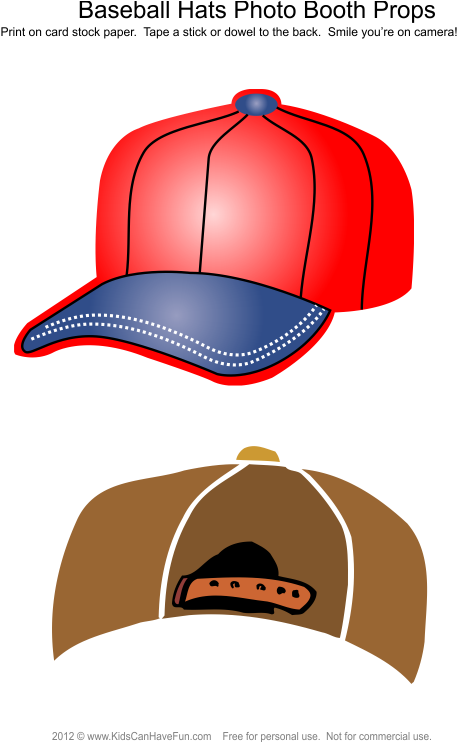 Baseball Hats Photo Booth Props - Hat Clipart (531x741), Png Download