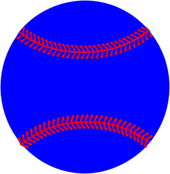 Blue Baseball, Red Lacing Svg Clip Arts 582 X 595 Px - Png Download (582x595), Png Download
