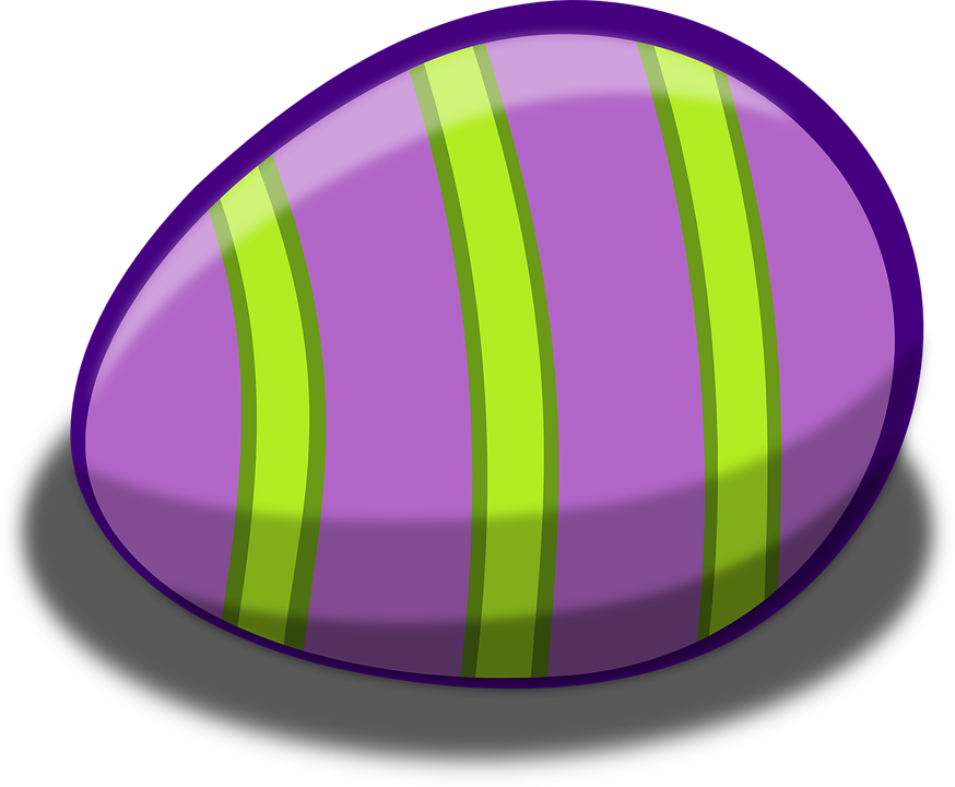 Easter Eggs Clipart Celebration - Green And Purple Easter Egg - Png Download (874x720), Png Download