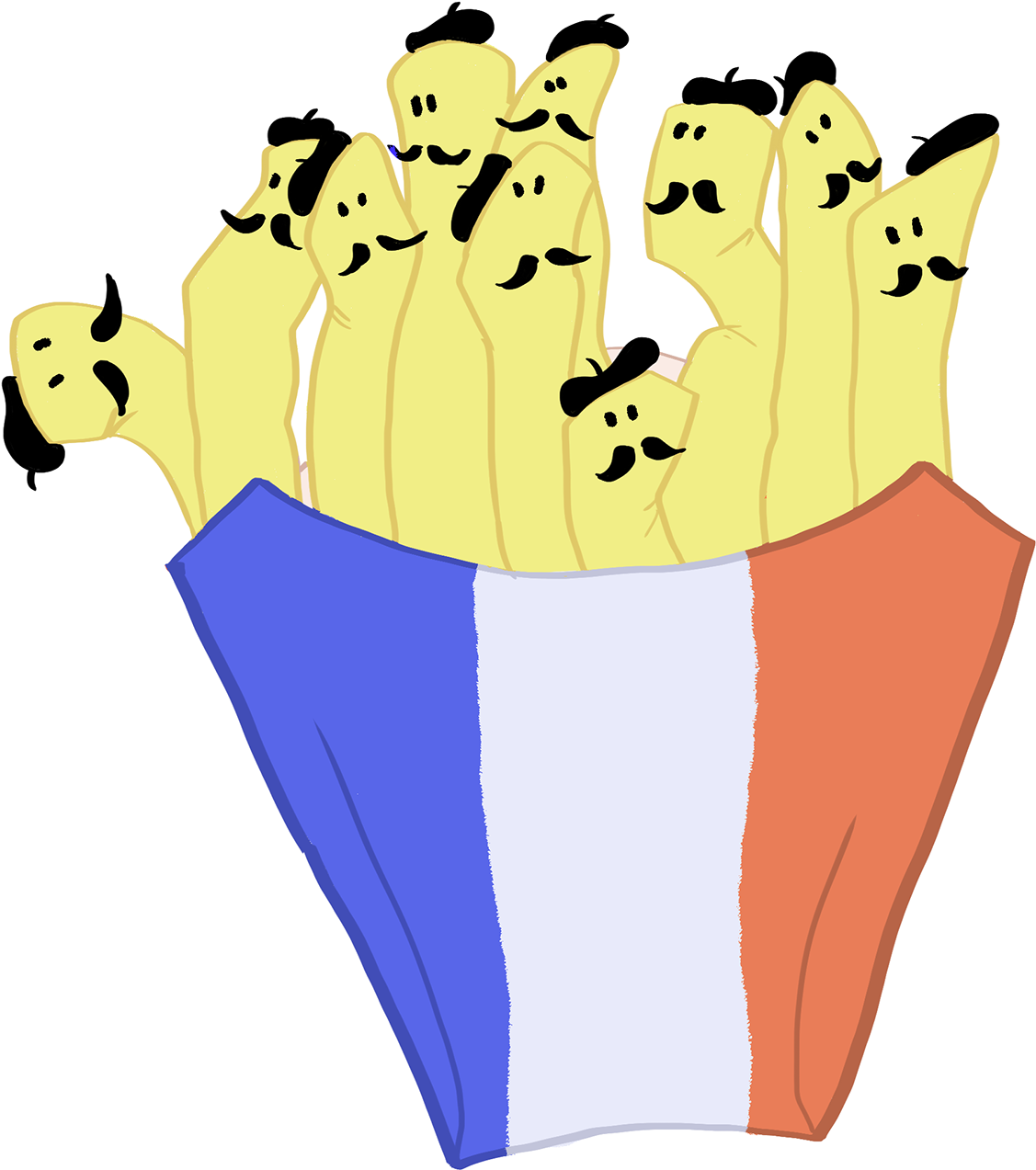 French Fryday - Cartoon Clipart (1200x1459), Png Download