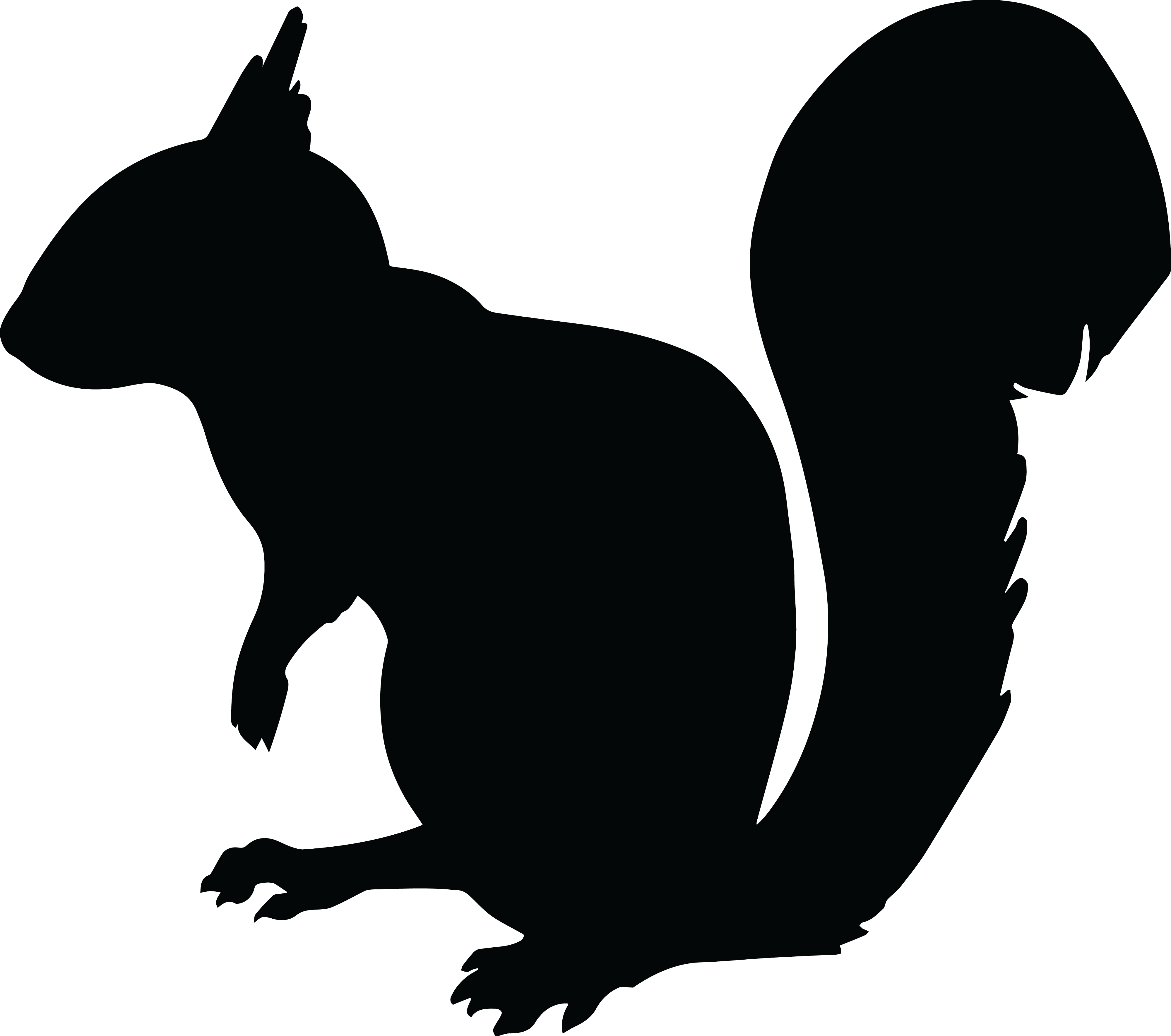 Squirrel Chipmunk Animal Silhouettes Rodent - Squirrel Silhouette Clipart - Png Download (848x750), Png Download