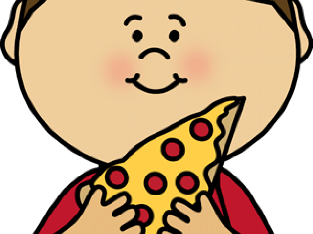British Flag Clipart Pizza - Girl Eating Pizza Clipart Black And White - Png Download (640x480), Png Download