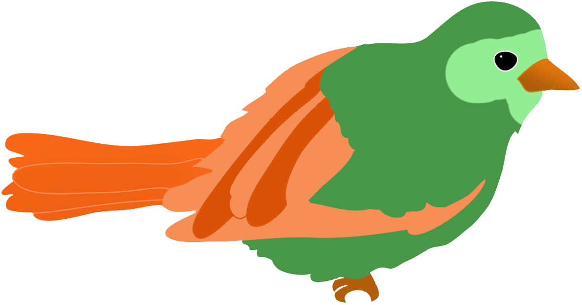 Green Colored Bird Drawing - Bird Clip Art Colored - Png Download (1181x619), Png Download