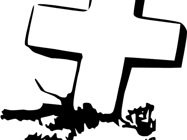 Grave Clipart Cross Grave - All Souls Day Clipart Black And White - Png Download (640x480), Png Download