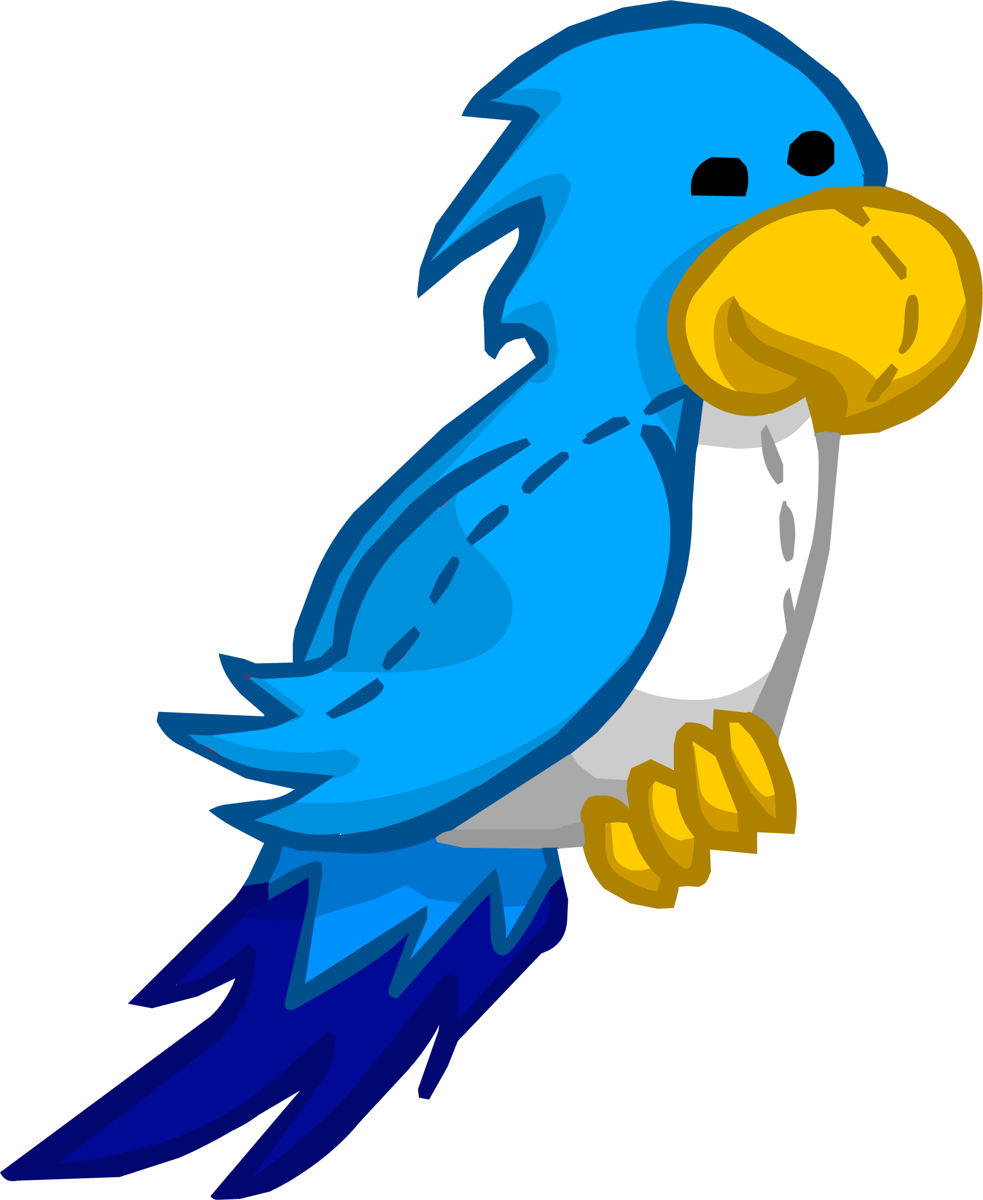 Parrot Clipart Blue Parrot - Captain Rockhopper Club Penguin - Png Download (1911x2334), Png Download