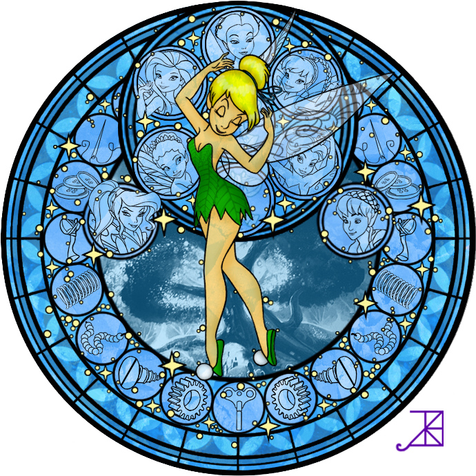 Disney Princess Images Tinkerbell Stained Glass Hd - Stained Glass Windows Disney Clipart (720x720), Png Download