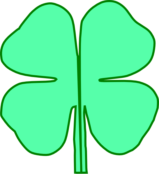 4 Leaf Clover Divided In Half Clip Art - Clip Art - Png Download (546x596), Png Download